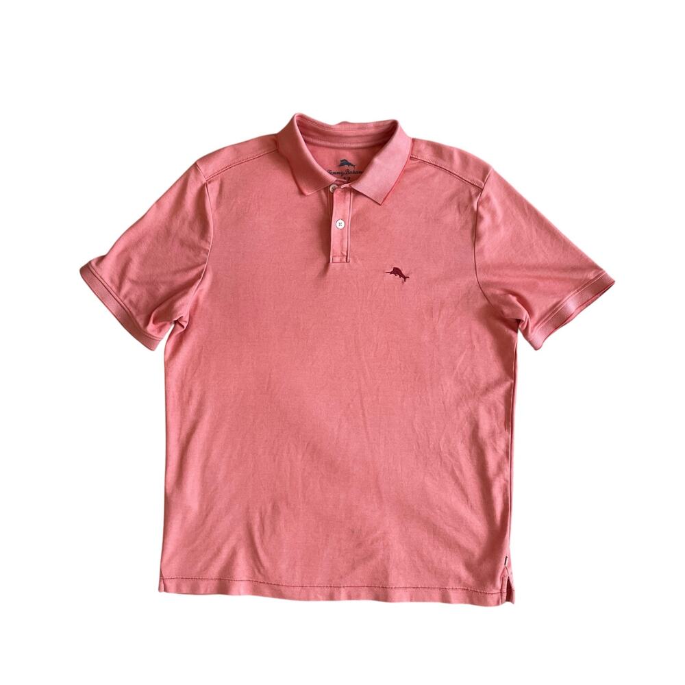 Tommy Bahama Polo Shirt Short Sleeve Playa To Win Orange Fusion Mens Size Small